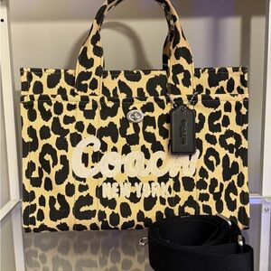 Coach Leopard Print Cargo Tote Bag